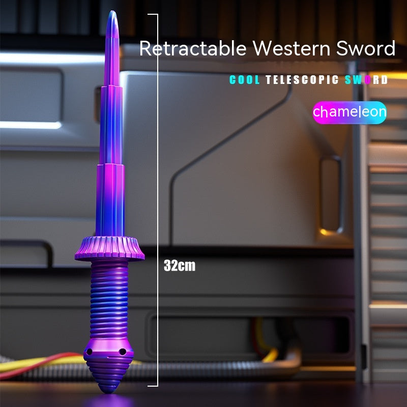 Mini Banana Shrink Sword Non-3D Printing Gravity Radish Spinning Samurai Sword Trick Decompression Toy