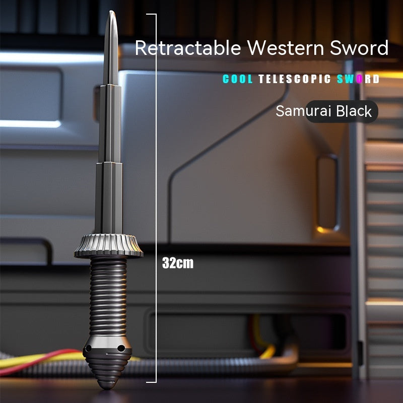 Mini Banana Shrink Sword Non-3D Printing Gravity Radish Spinning Samurai Sword Trick Decompression Toy