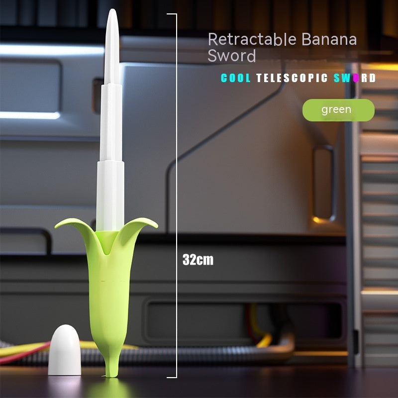 Mini Banana Shrink Sword Non-3D Printing Gravity Radish Spinning Samurai Sword Trick Decompression Toy
