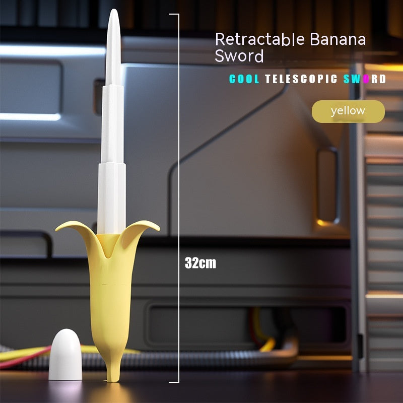 Mini Banana Shrink Sword Non-3D Printing Gravity Radish Spinning Samurai Sword Trick Decompression Toy